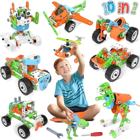MOONTOY Building Toys for Kids Ages 4-8, 218PCS STEM Toys for 5 6 7 8+ Year Old Boy Girls Birthday Gifts DIY Educational Stem Activities for Boys Girls Build and Play Construction Set Creative Games