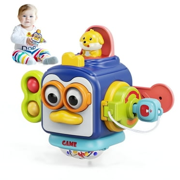 MOONTOY Montessori Toys for 1 Year old, Sensory Toys for Toddlers 1-3, Travel Activities Busy Board Cube, Kid Education Learning Activity, Infant Carseat Plane Travel Birthday Gift 6 9 10 12 18 Month