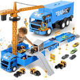thumbnail image 1 of MOONTOY Construction Toys for 3 4 5 6 7 Year Old Boys Construction Truck Toys with Bulldozer, Excavator, Forklift, Road Roller, Grabber Truck, Crane Toy Construction Vehicle Toys For 3-7 Year Old Boy, 1 of 8