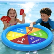 MOONTOY Inflatable Pool Toys Games Sets, Truth or Dare with Spinner-Floating Table with Waterproof Playing Cards, Swimming Pool Family Party Game Toy 5 6 8 10 12 Yr Kids Teen Adult | 2-8 Players