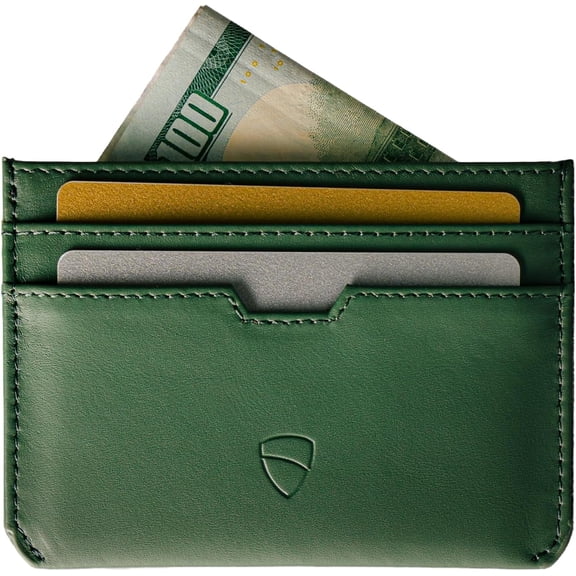 MOORGATE Slim Card Holder - Minimalist Leather Wallet, RFID Blocking Sleeve, Fits Front Pocket, for Men and Women