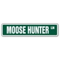 thumbnail image 1 of MOOSE HUNTER Street Sign animal hunting hunt shotgun lover | Indoor/Outdoor |  30" Wide, 1 of 5