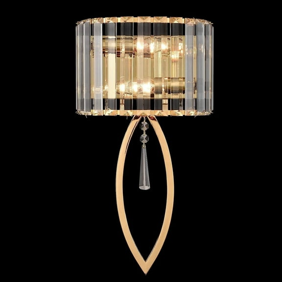 MOOSE Mid-Century Dimmable Brass Bathroom Wall Sconce with Crystal Glass