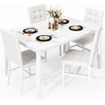 thumbnail image 1 of MOOSENG 5-Piece Faux Marble Dining Table Set, Modern Kitchen Table and Set of 4 Black PU Leather Chairs, Space-Saving Dinette Set for Small Spaces, 1 of 8