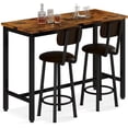 thumbnail image 1 of MOOSENG Bar Table Set of 2, Bistro Kitchen Table Sets with 2 PU Leather Bar Stools, Wood Pub Bar Table Set for Breakfast Nook Small Space Restaurant, Rectangular Table, 1 of 8