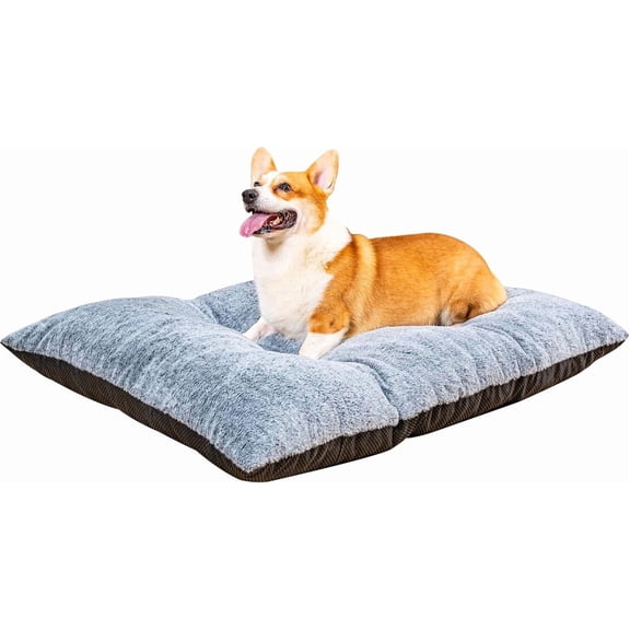 MOOSENG Dog Bed 32.2 Inch Plush Faux Fur Pet Mattress with Non Slip Bottom for Medium and Large Dogs Medium