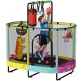 thumbnail image 1 of MOOSENG Elliptic Kids Trampoline, Bouncing Trampoline with Safety Enclosure Net, Adjustable Height Handrail, 500lbs Capacity, Designs for Boys & Girls, 7-in-1, 55” (Colorful Star）, 1 of 9