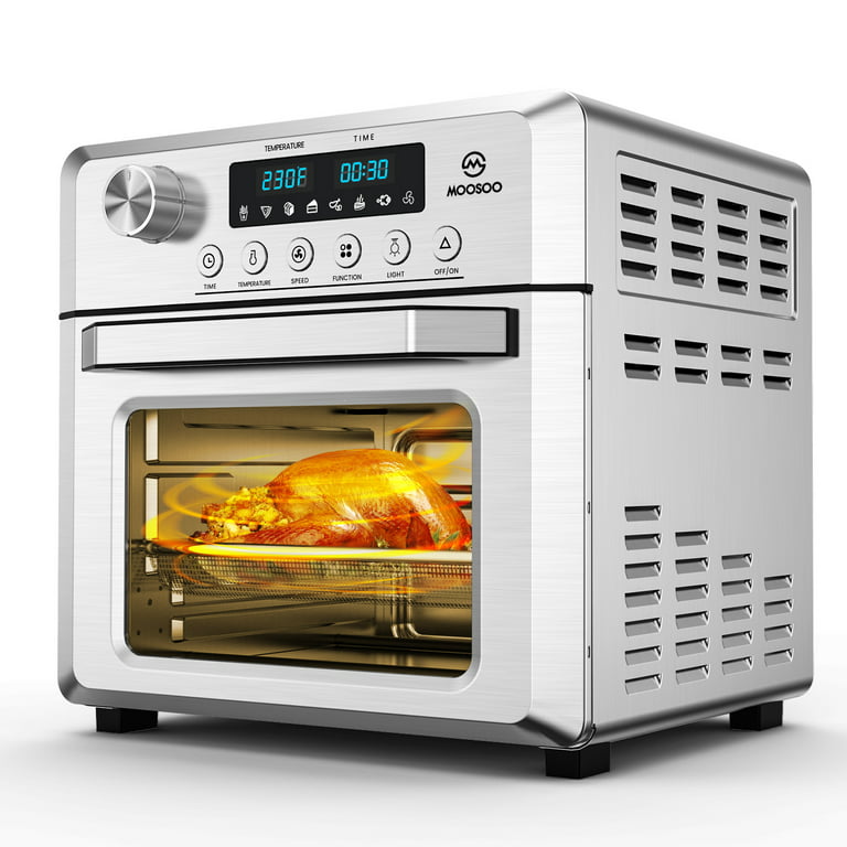 MOOSOO 19 Quart Air Fryer Toaster Oven, 8-in-1 Air Fryer Cooker