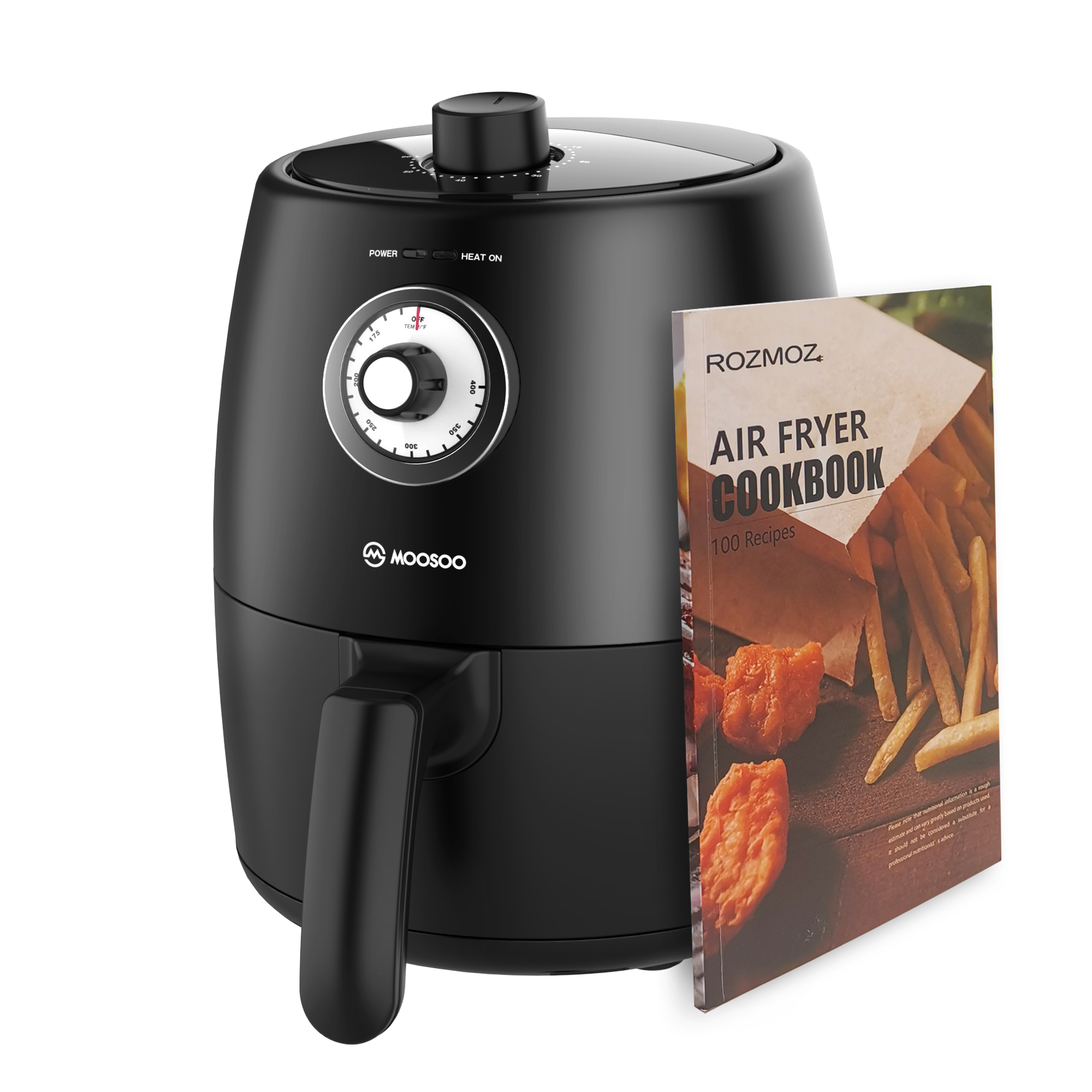 MOOSOO Air Fryer 2Qt Air Fryer Oven With Time/Temp Control, Air Fryer Liner