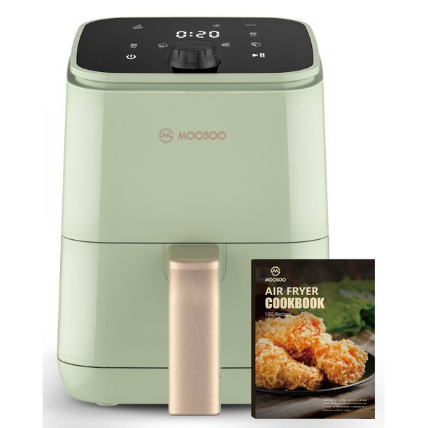 MOOSOO 2Qt Air Fryer, Touchscreen Control Panel, 8 Preset Modes, Air