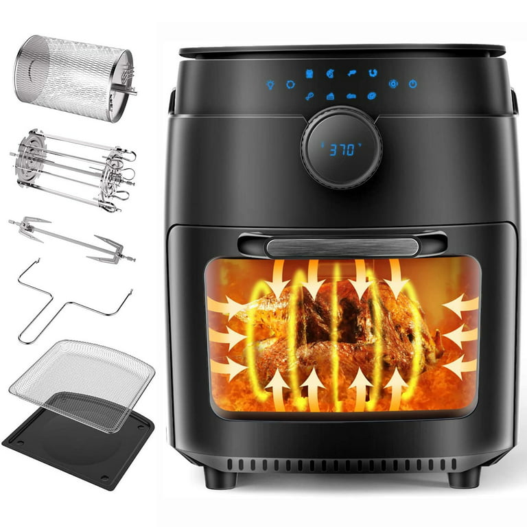 MOOSOO Air Fryer, 12.7QT Air Fryer Oven, Rotisserie Oven with LED