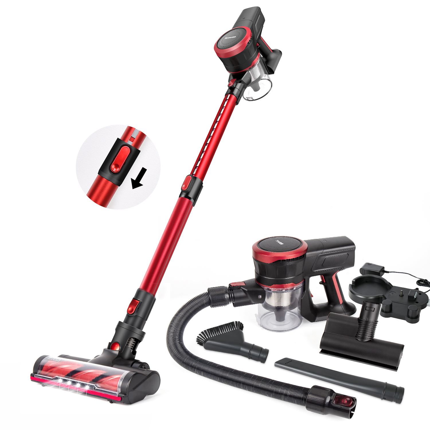 MOOSOO Cordless Vacuum 23Kpa Quiet Yet Powerful, Lightweight Stick Vacuum Cleaner with Rich Accessories, K17 - image 1 of 9