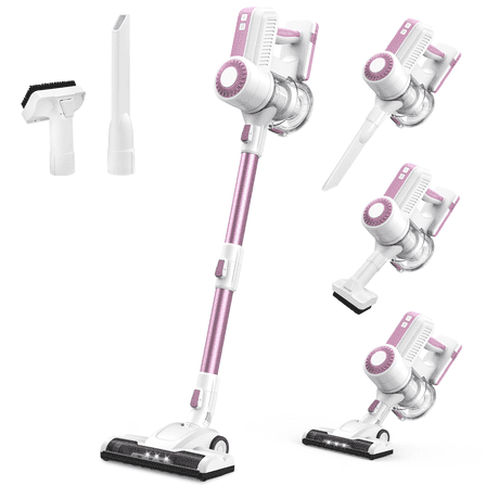 MOOSOO Cordless Vacuum Lightweight Stick Vacuum Cleaner for Carpet Hard Floor Pet Hair Home