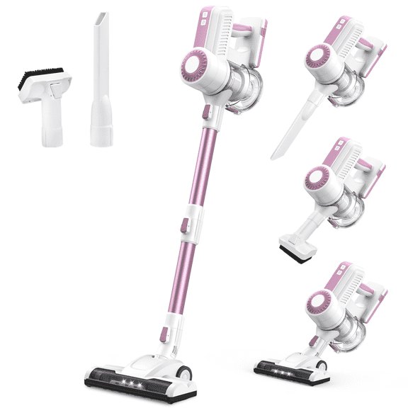 MOOSOO Cordless Vacuum Lightweight Stick Vacuum Cleaner for Carpet Hard Floor Pet Hair Home