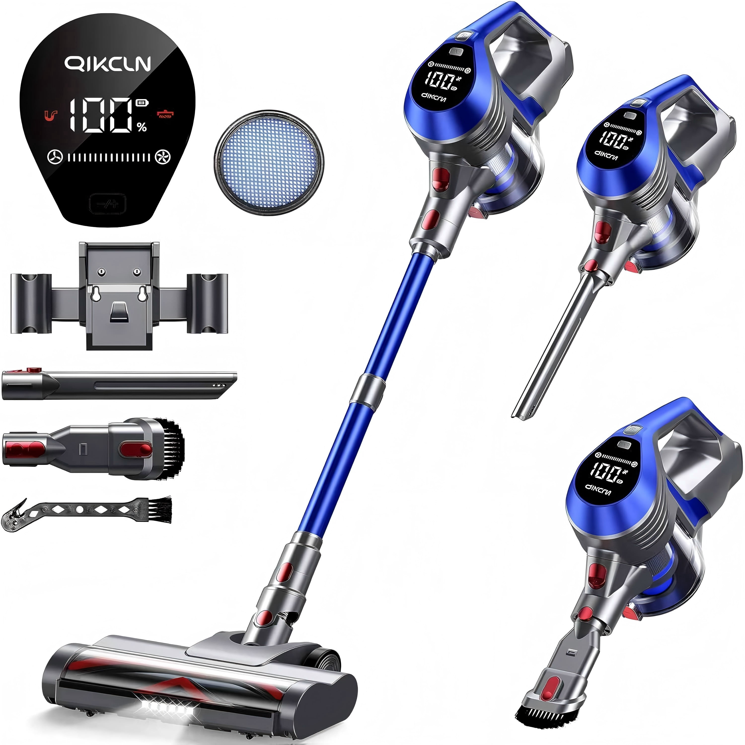 Cordless Stick Vacuum, Lightweight 2.8 lbs, Powerful Suction, LED Lights, for Pet Hair Hardwood Floor Carpet
