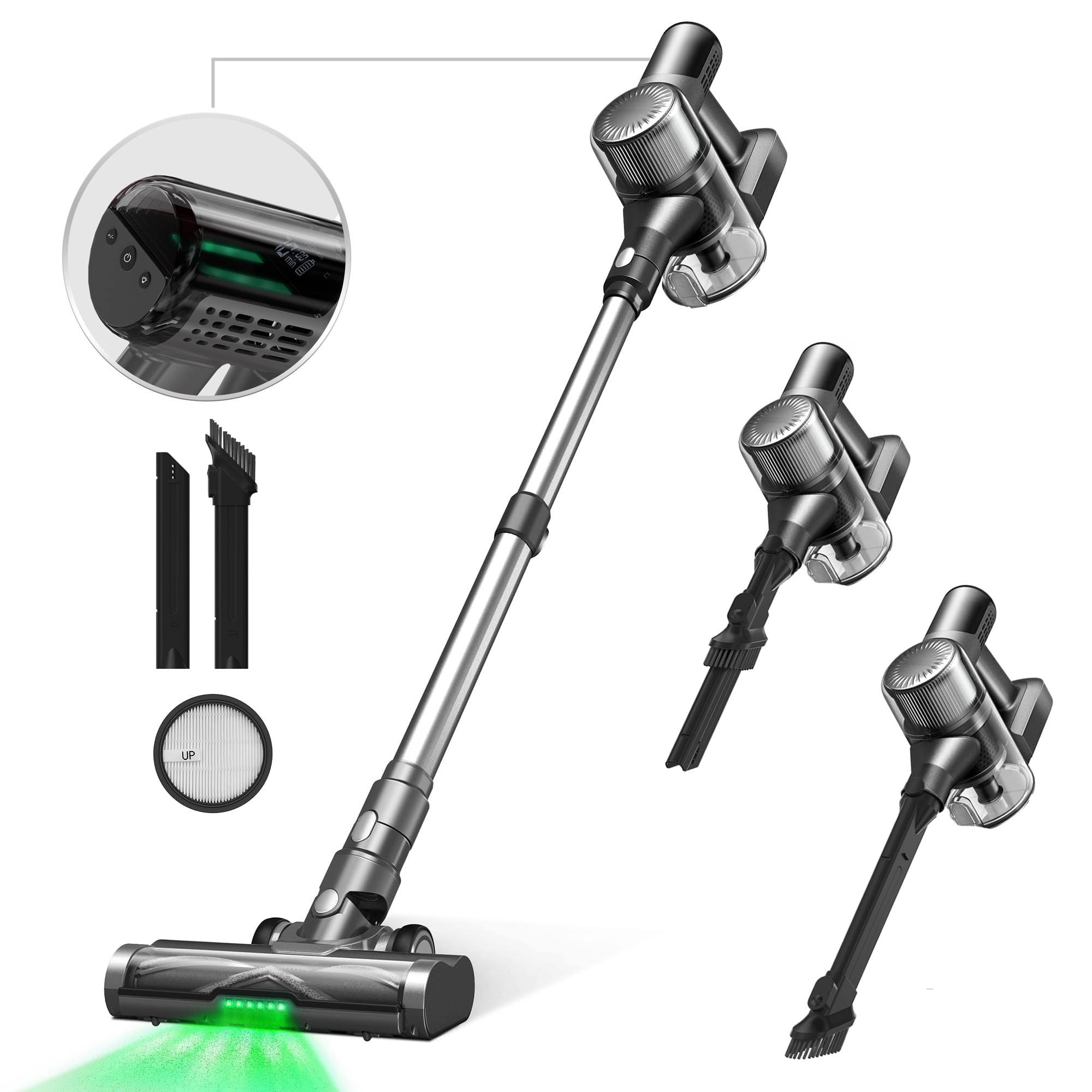 MOOSOO Lightweight Cordless Stick Vacuum Cleaner with 40Mins Runtime