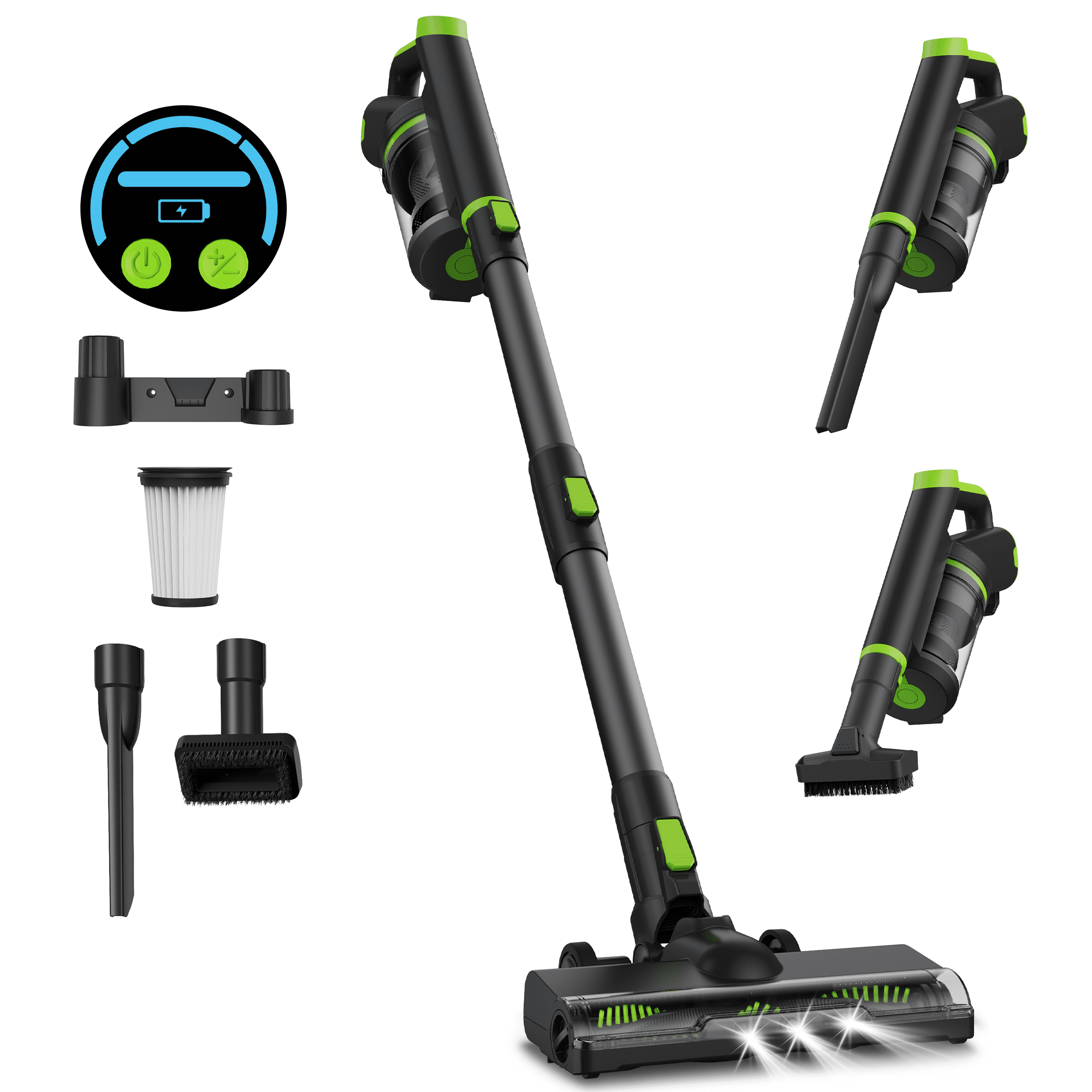 Maircle Anti-Tangle Cordless Stick Vacuum, Powerful But Quiet Cordless Vacuum With LED Display & Fade-Free Suction, Lightweight Vacuum Cleaner For Hard Floors, Carpets, Pet Hair