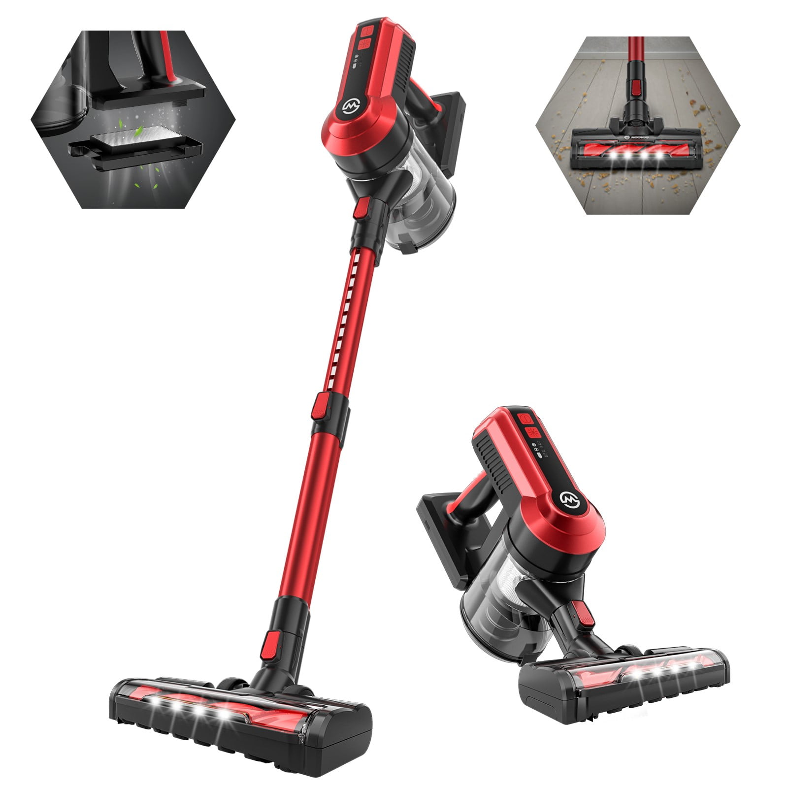 MOOSOO Stick Vacuum, 23Kpa Powerful Suction, 4 in 1 Lightweight