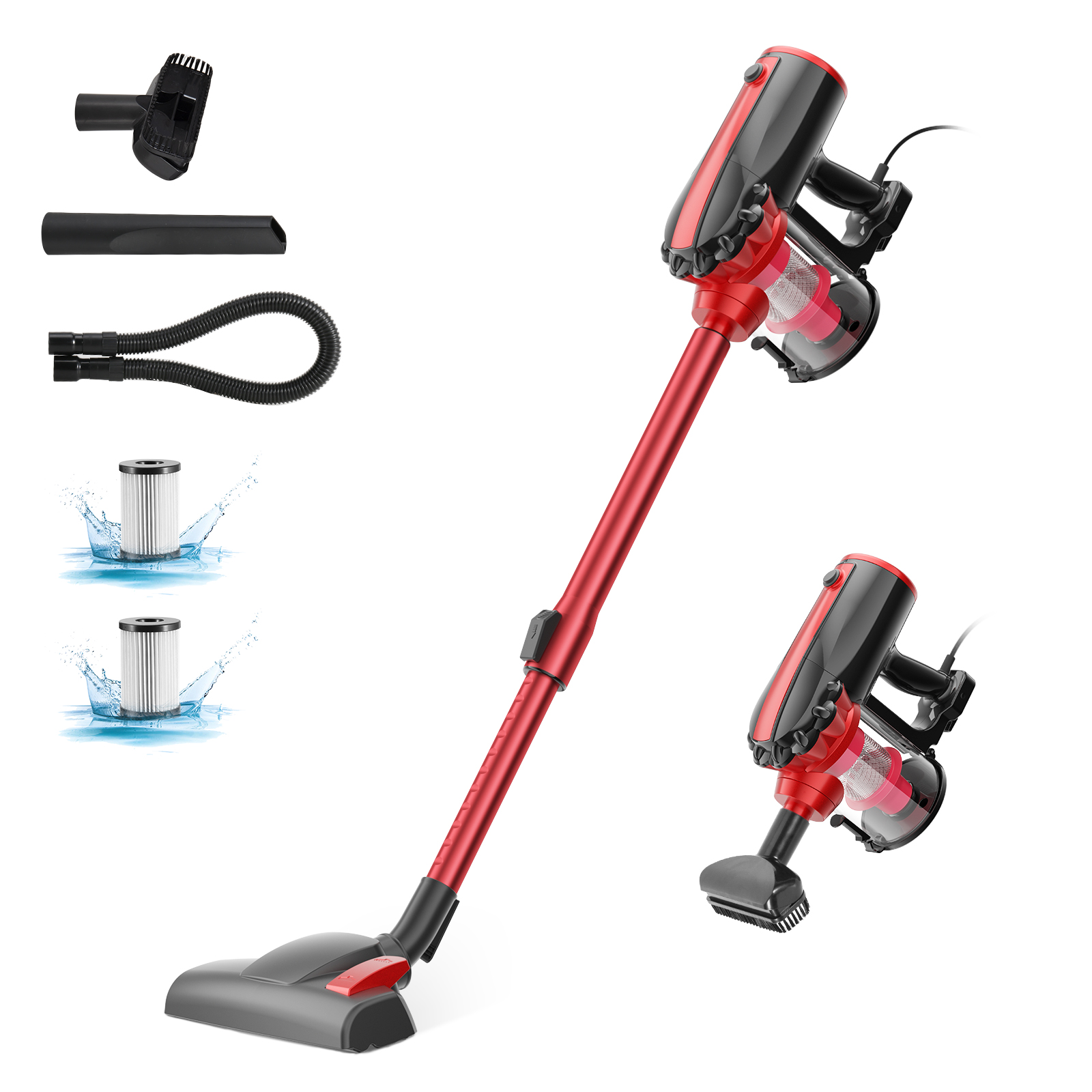 MOOSOO Stick Vacuum Cleaner, 2-in-1 Corded Vacuum Ultra Lightweight for Hard Floor - image 1 of 8