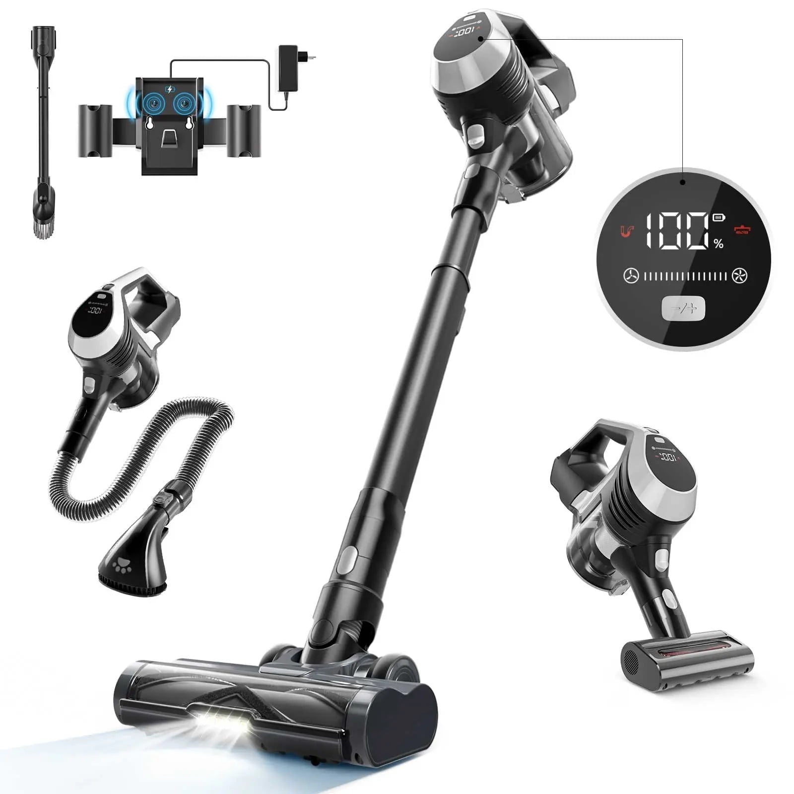 MOOSOO TC1 Cordless Vacuum 4-in-1 Stick Vacuum Cleaner with Large LED Display Screen Sansujyuku sansujyuku.com