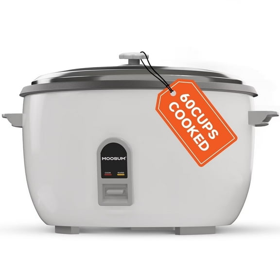 MOOSUM Commercial Rice Cooker, Large Capacity 30-Cup (UnCooked), 60-Cup (Cooked) with One Touch Operation and 12-Hour Keep Warm,Easy to Use and clean,1600W