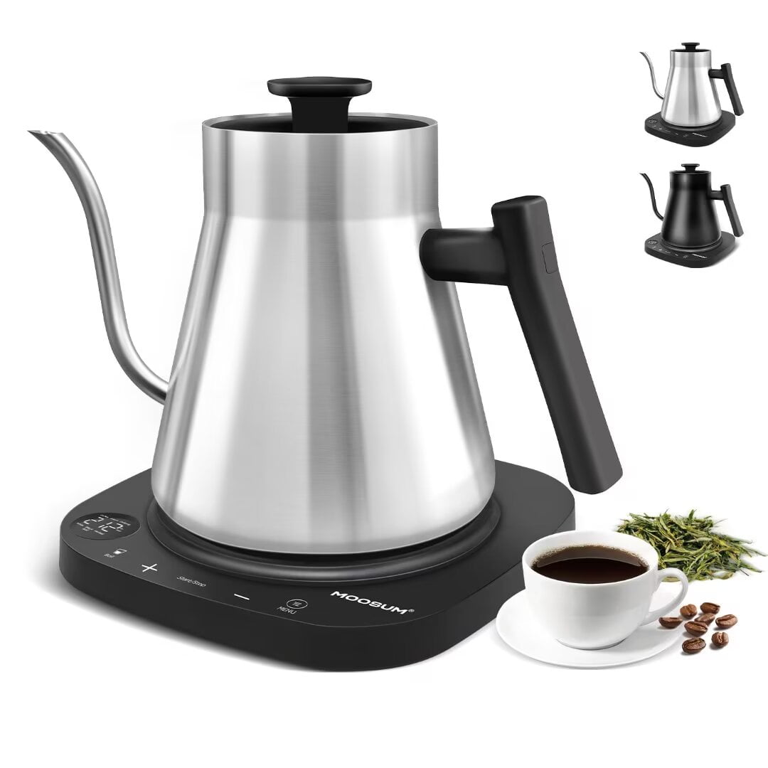 MOOSUM Electric Gooseneck Kettle, 0.8L Electric Tea Kettle Temperature Control Presets, Pour