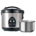 thumbnail image 1 of MOOSUM Electric Rice Cooker with One Touch for Asian Japanese Sushi Rice, 5-Cup Uncooked with Stainless Steel Inner Pot, Removable Inner Cover and Auto Warmer, Silver, 1 of 7