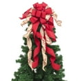 thumbnail image 1 of MOOSUP Christmas Tree Topper Bow, Red Buffalo Plaid Tree Topper Decor, Burlap Wreath Handcraft Large Bows Xmas Tree Topper for Indoor Outdoor Christmas Tree Wreaths Farmhouse Decoration, 1 of 5