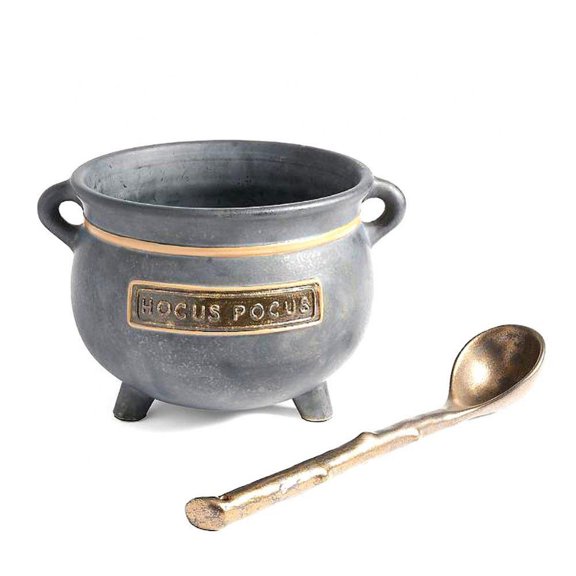 MOOSUP Witches Broth Cauldron with Spoon, Candy Kettle Bucket for St.Patrick's Day, Halloween Magical Wizard Party Favor Decor, Halloween Novelty Candy Pot Giftware