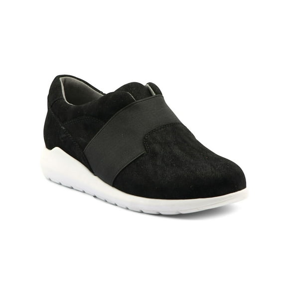 MOOTSIES TOOTSIES Womens Black 1/2" Platform Cushioned Stretch Wander Round Toe Wedge Slip On Athletic Sneakers 8.5 M