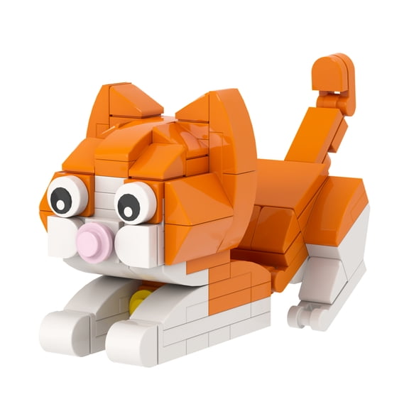 MOOXI Animals Orange Cat Building Set,Creative Cute Cat Building Blocks Children Kits,Gifts for Animals Fans(116pcs)
