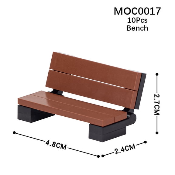 MOOXI City Series Park Bench Sets Model MOC Creative Bricks Montessori Gifts Compatible Building Blocks Adults Toys For Children