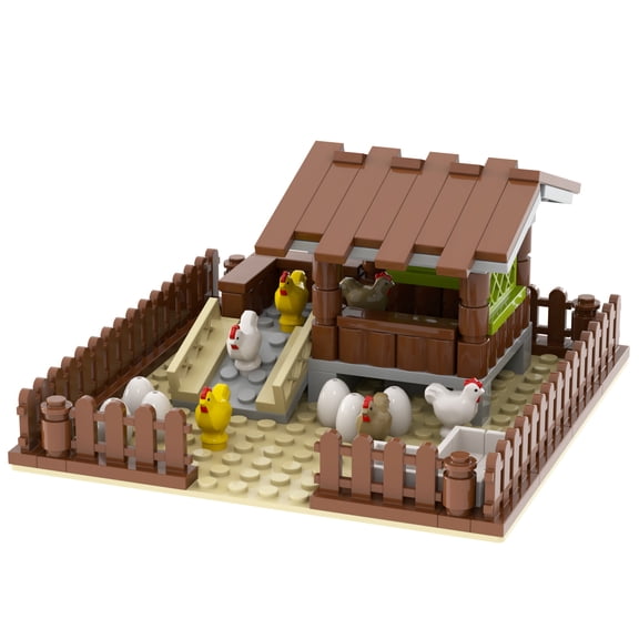 MOOXI Farm Chicken Coop Building Set, Classic Creative Building Blocks Children Kit,Gifts for Kids(122pcs)