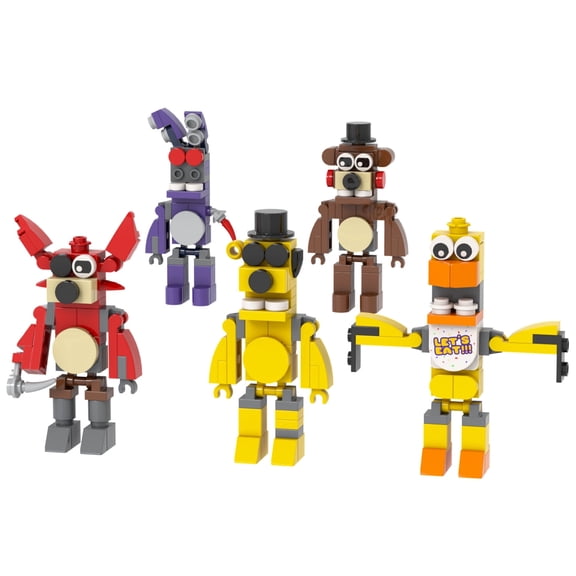MOOXI Five Nights Bear Set Action Figures Building Blocks Toys,FNAF Classic Horror Game Building Set,Halloween Birthday Gifts for Boys and Girls(220pcs)