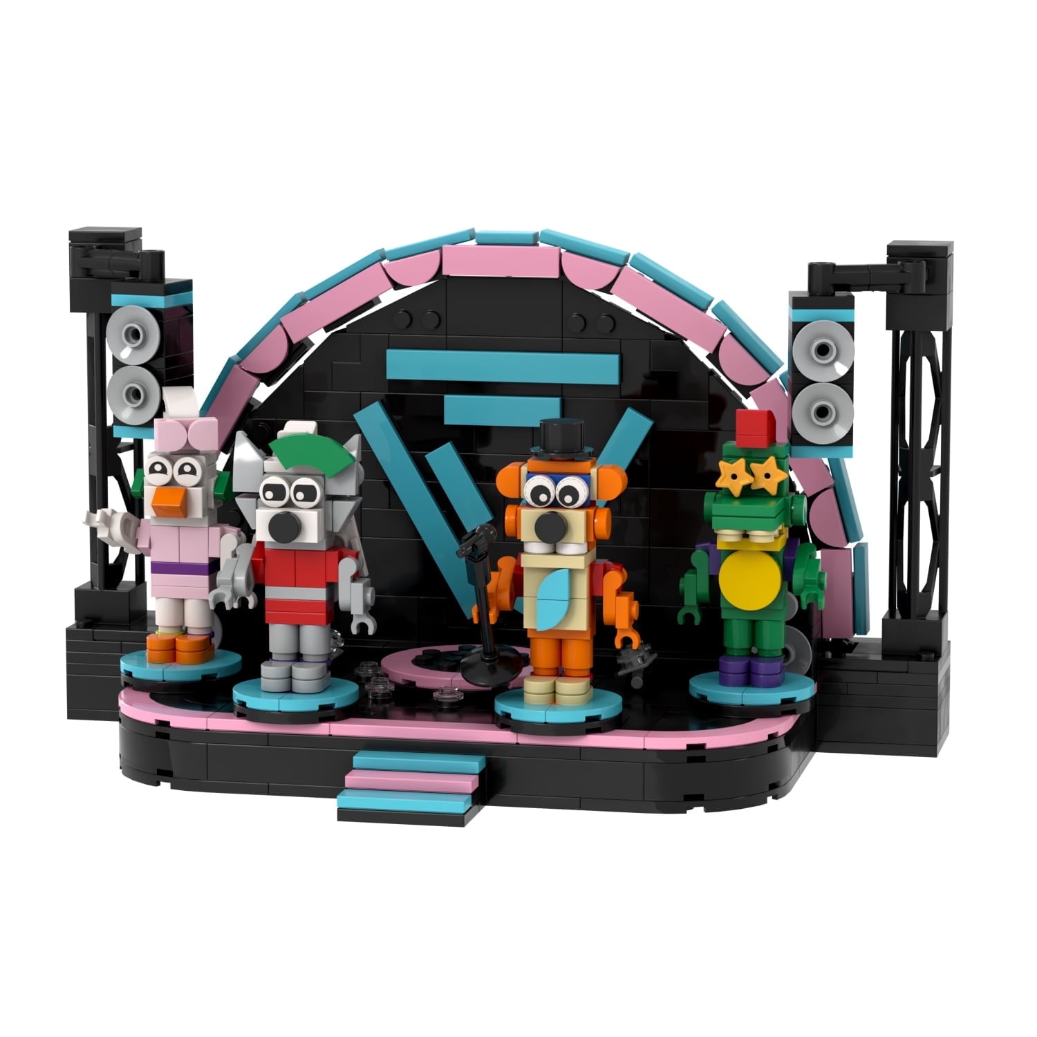 MOOXI Five Nights Stage Building Blocks Toys,FNAF Classic Horror Game Building Set,Halloween Birthday Gifts for Boys and Girls(571pcs)