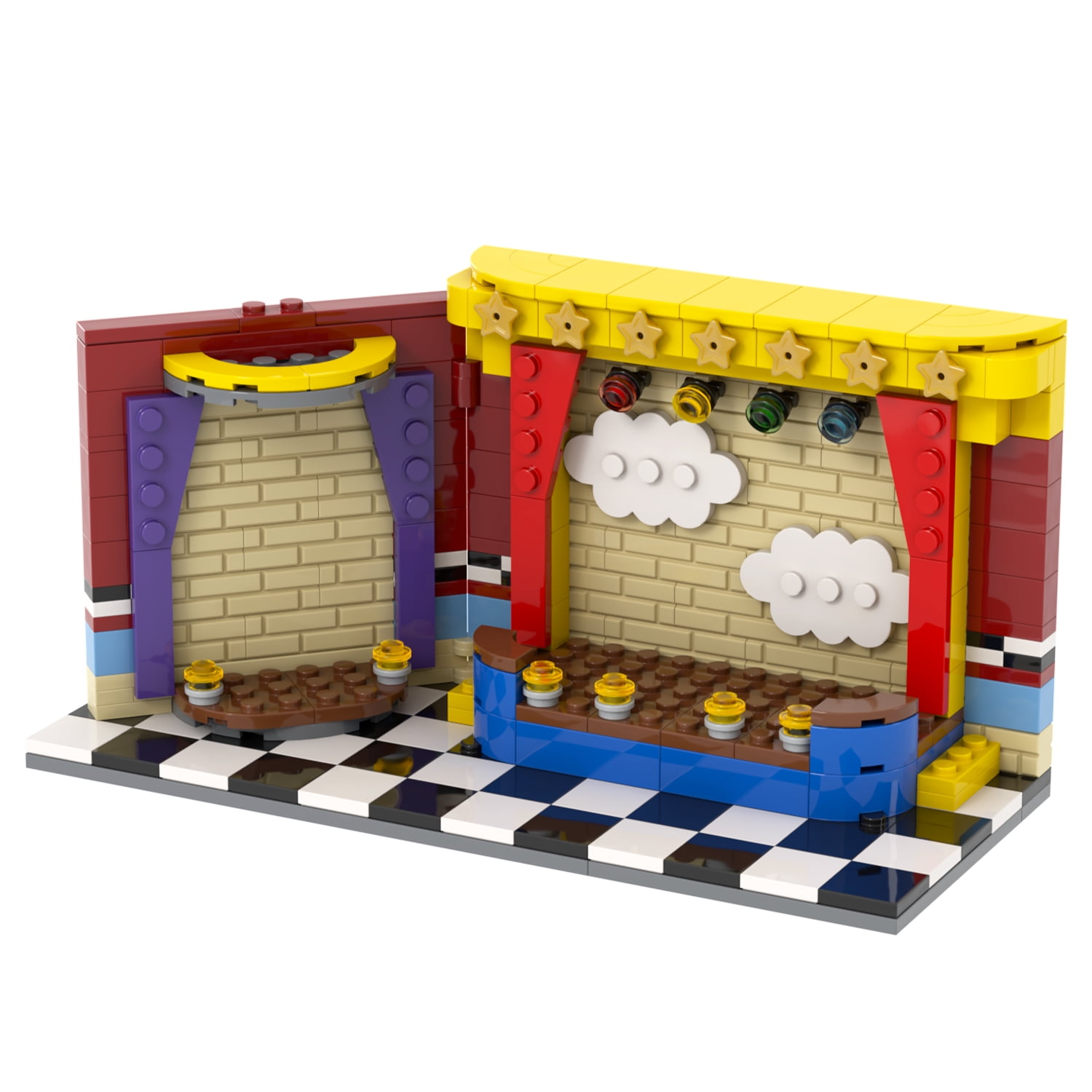 MOOXI-MOC FNAF Movie Stage Building Set,Creative Cute Building