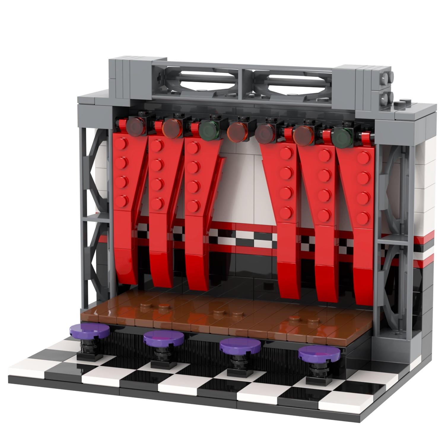 MOOXI-MOC FNAF Stage Building Set,Creative Cute Building Blocks