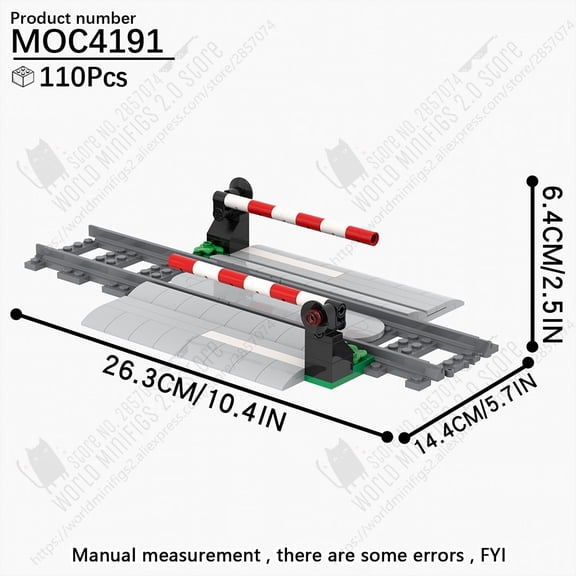 MOOXI Simulation City Street View Road Streetlight Railway Crossing Train Tracks Building Blocks MOC Bricks Educational Kids Toy