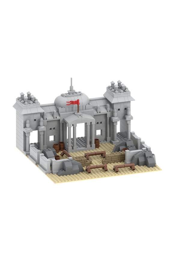 WW2 Battle of Berlin Battlefield Military Soldier Base Building Set,Classic Creative Building Blocks Children Kit,Gifts for Kids(593pcs)