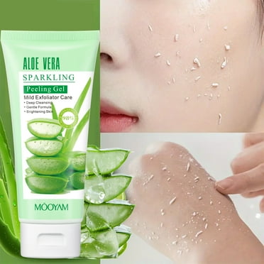 MOOYAM Aloe Vera Exfoliating Gel, Exfoliante Peeling Gel, Aloe Vera Face Moisturizing Facial Scrub Exfoliator, Cleansing Skin, Soothes, Moisture 100ml