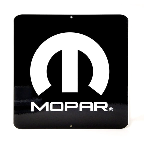 MOPAR Omega Metal Sign - Black/White