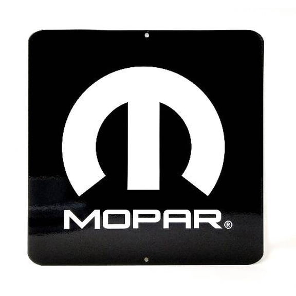 MOPAR Omega Metal Sign - Black/White