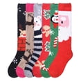 thumbnail image 1 of MOPAS Ladies Colorful Fleece Knee High Socks Assorted 6 Pack 9-11One Size, X-MAS, 1 of 2