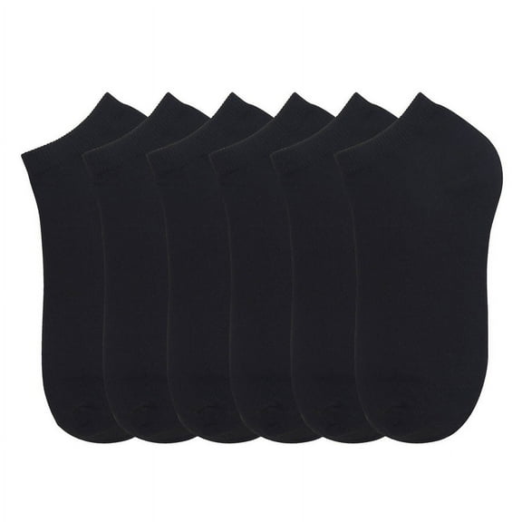 MOPAS Low Cut Plain Spandex Socks (6 Pairs-Black)