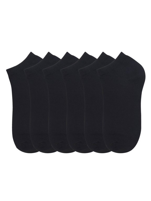 Low Cut Plain Spandex Socks (6 Pairs-Black)