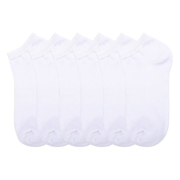 MOPAS Low Cut Plain Spandex Socks (6 Pairs-White)
