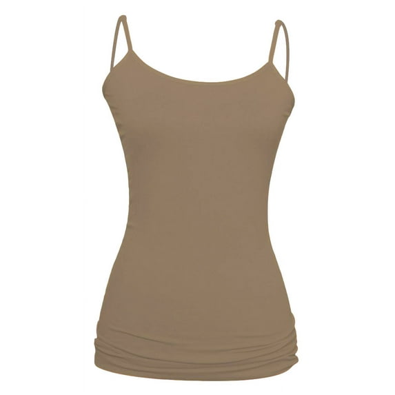 MOPAS Tank Top - Women's Seamless Nylon Camisole Tank Top - Beige