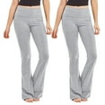 thumbnail image 1 of MOPAS Women Fold-Over High Waisted Flared Bottom Bootcut Basic Workout Pants, 1 of 4