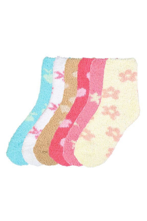 Women's 6 Pairs Winter Cozy Slipper Fuzzy Soft Socks [Pattern: Pattern]