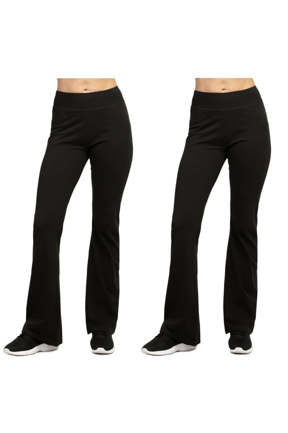 Women's Flat Waistband High Waist Flared Bottom Workout Yoga Pants Leggings